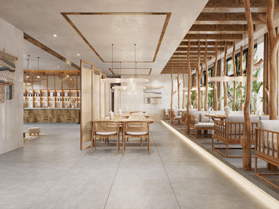 侘寂风饭店餐馆就餐区