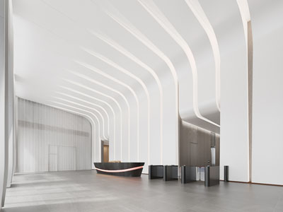 现代大堂前台接待区