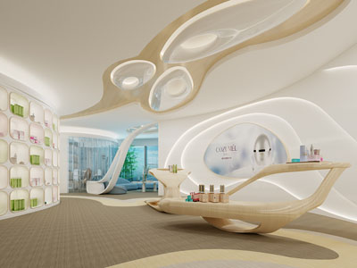 现代化妆品专卖店、大厅前台接待区