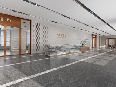 现代服务区大堂前台接待