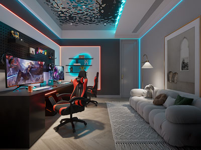 现代电竞游戏包房、客房