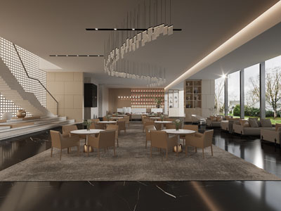 现代售楼处前台接待区