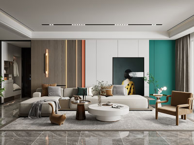 现代客厅、玄关过道