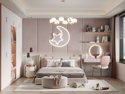 现代卧室、儿童房、公主房