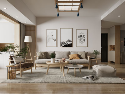 北欧客厅、玄关过道