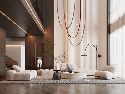 现代别墅挑高客厅