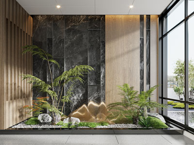 新中式室内景观小品