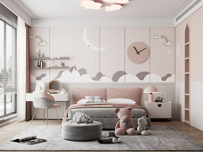 现代轻奢公主房、儿童房、卧室
