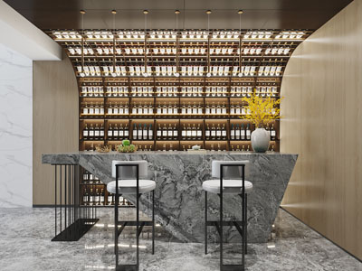 现代酒吧大理石吧台