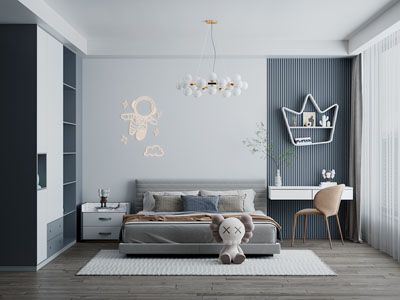 现代儿童房、卧室