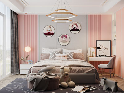 现代卧室公主房、儿童房