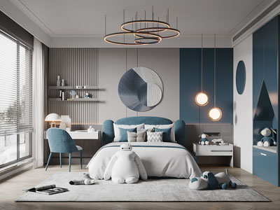 现代儿童房、卧室