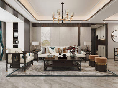 新中式客厅餐厅