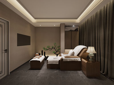 新中式足浴店、洗脚城3d模型 新中式足浴店、洗脚城