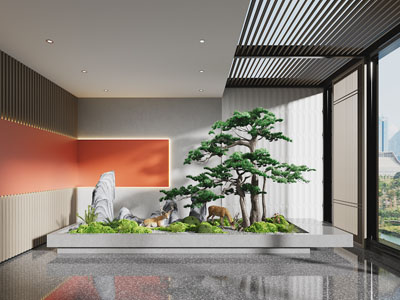 新中式室内景观园艺小品