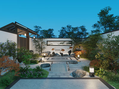 新中式庭院景观园艺小品