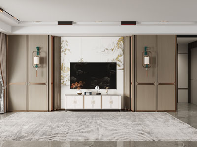 新中式客厅电视背景墙