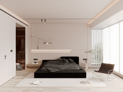 现代极简卧室