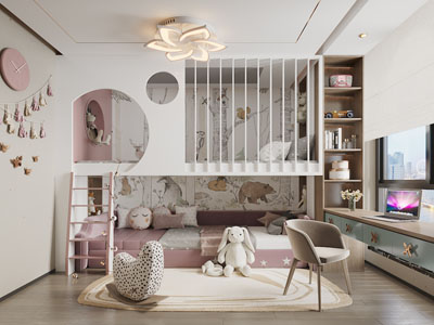 现代卧室、儿童房、公主房