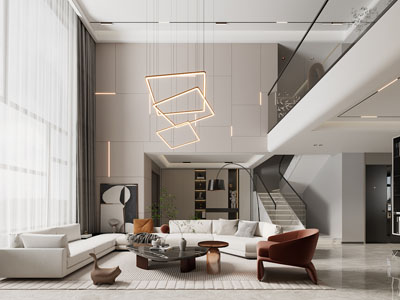 现代别墅挑高客厅