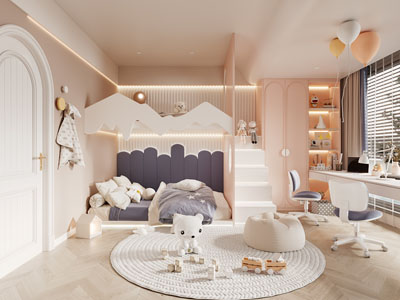 现代卧室、公主房、儿童房