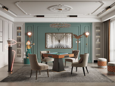 法式棋牌室、娱乐室、休闲室