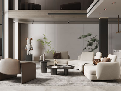 现代复式挑高客厅