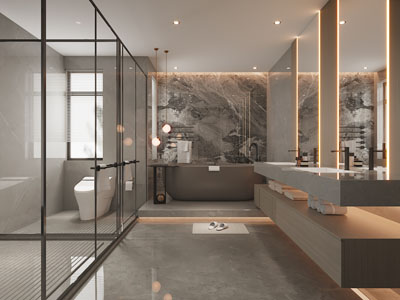 新中式酒店卫生间、洗手间