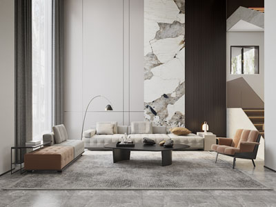 现代别墅挑高客厅