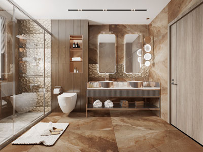 现代轻奢卫浴间、洗手间