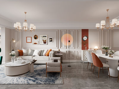 新古典客厅餐厅