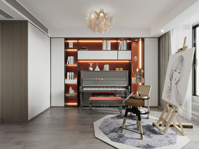 现代画室、钢琴室、休闲室