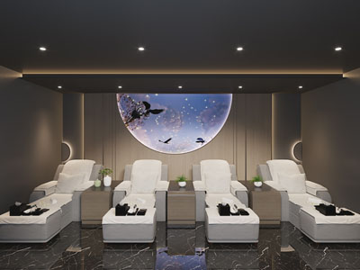 新中式美容美甲spa按摩院3d模型 新中式美容美甲spa按摩院