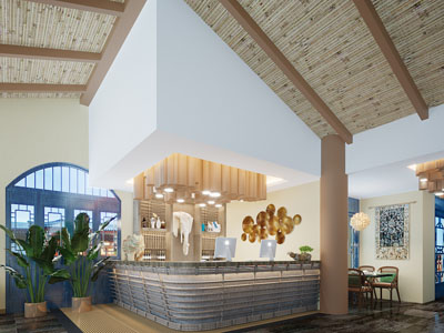 东南亚酒店大堂前台接待台