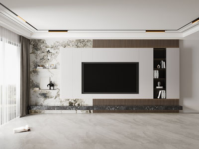 现代客厅电视背景墙