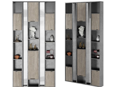 现代撞色开放式装饰柜