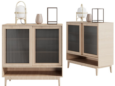 新中式实木餐边柜