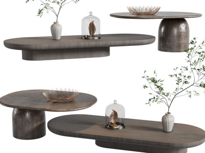 侘寂风椭圆形茶几