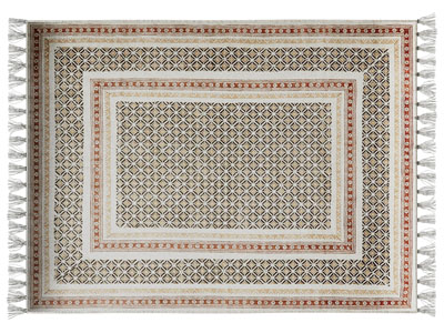 现代长方形带流苏地毯