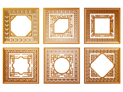 新中式镂花窗、窗格
