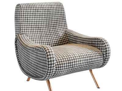 现代轻奢千鸟格布艺单人沙发3d模型 现代轻奢千鸟格布艺单人沙发