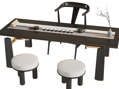 新中式实木茶桌椅组合