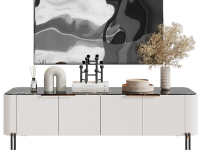 现代电视柜、电视机