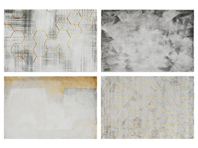 现代几何图案的长方形地毯