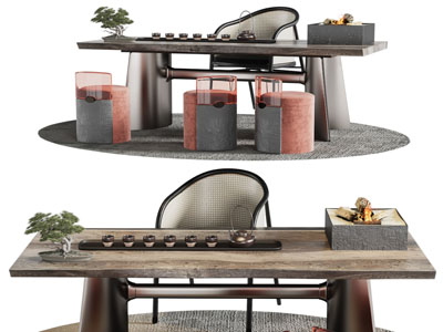 新中式实木茶桌椅组合