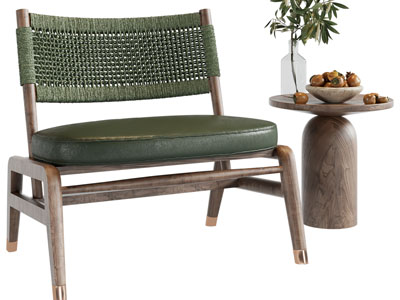 北欧休闲椅子、边几