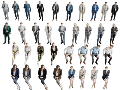 现代职场人物多人3d模型 现代职场人物多人