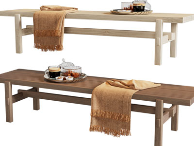 现代实木长凳子