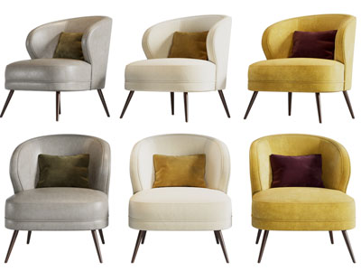 现代单人沙发3d模型 现代单人沙发