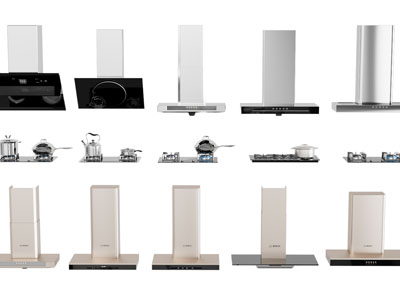 现代抽油烟机、燃气灶